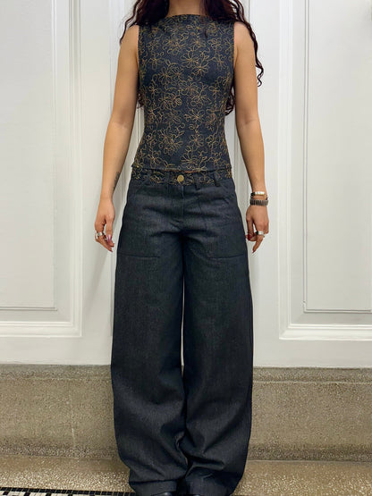 Charlie Elegance - Tijdloos charme in stijlvol geborduurd denim