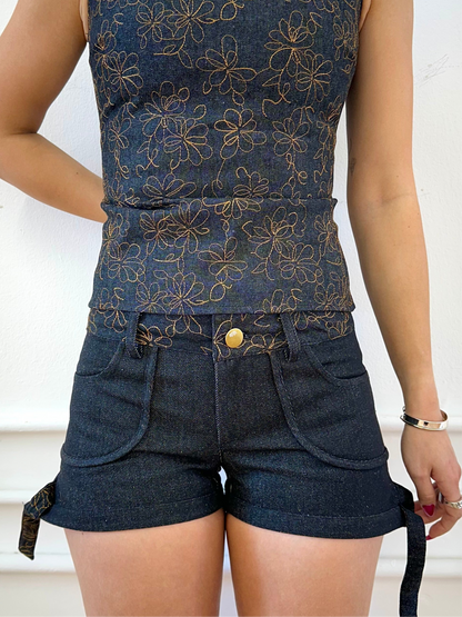 Jacque Finesse - Geborduurd denim comfort voor zorgeloze stijl