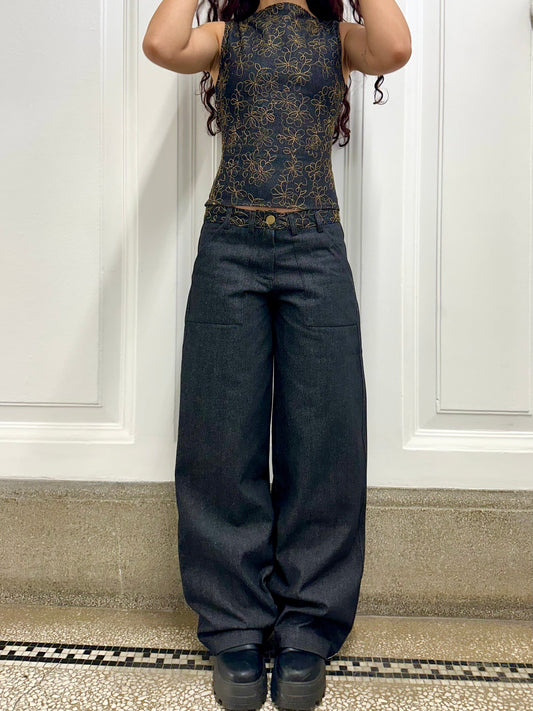 Slouch Elegance - Premium denim comfort voor dagelijkse luxe