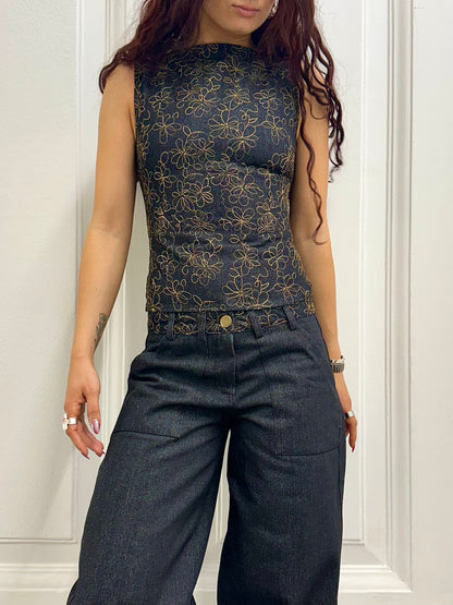 Charlie Elegance - Tijdloos charme in stijlvol geborduurd denim
